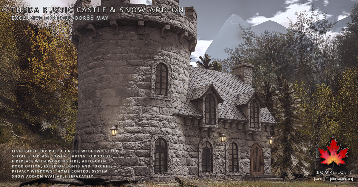 Theda Rustic Castle & Snow Add-On for Collabor88 May