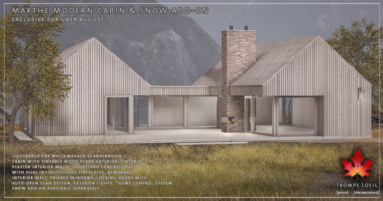 Marthe Modern Cabin & Snow Add-On for Uber August